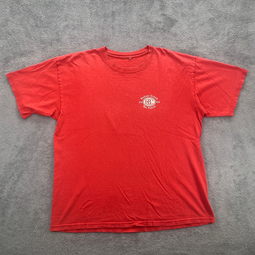 Vintage Beaver Creek T-Shirt Mens XL Red Ski Patrol 2004-2005 Graphic Tee